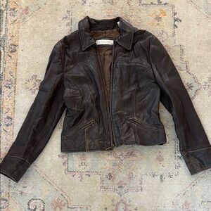Valerie Stevens Brown Leather Jacket Classic Style